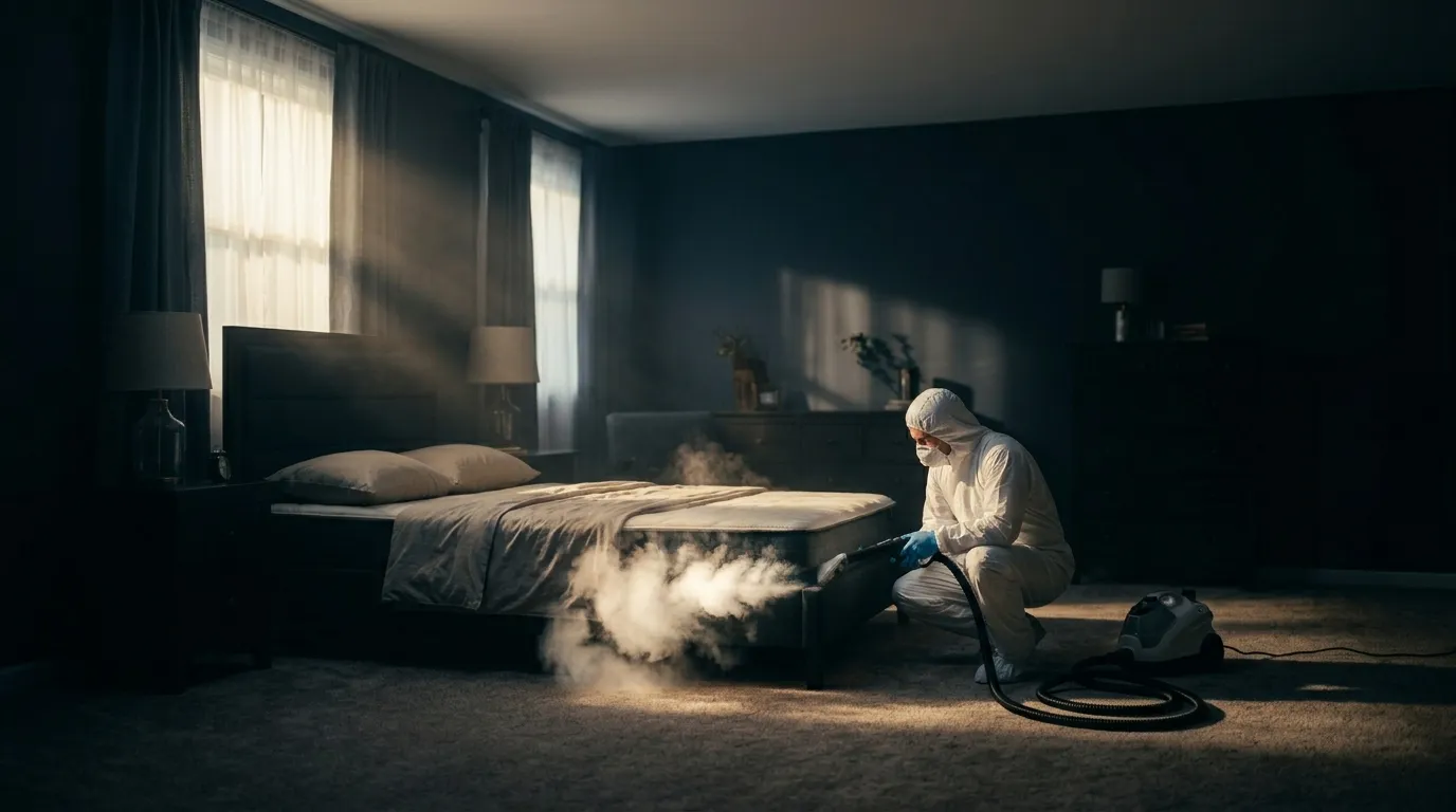 Traitement thermique contre les punaises de lit dans une chambre